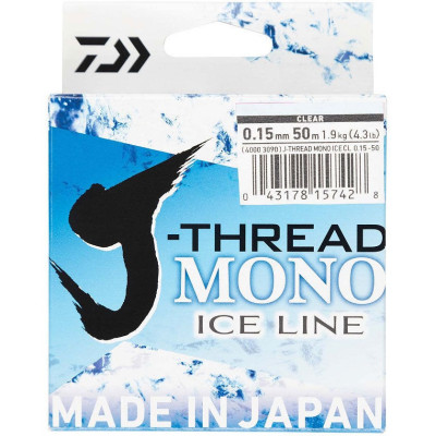 Леска DAIWA J-Thread Mono Ice Line 50м 0.19мм (прозрачная)