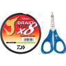 Шнур DAIWA J-Braid X8E-W/SC 0,06мм 135м chartreuse + ножницы 40002634